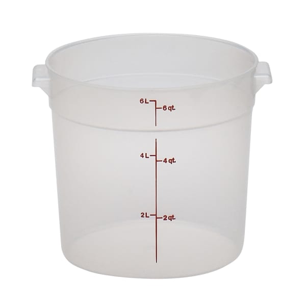 Cambro Translucent Round Food Storage Containers, 6 Qt, Pack Of 12 Containers