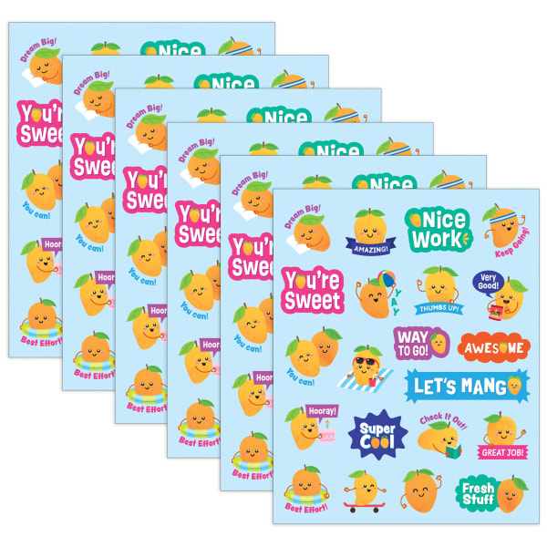 Teacher Created Resources Smelly Stickers, Mango, 126 Per Pack, Set Of 6 Packs