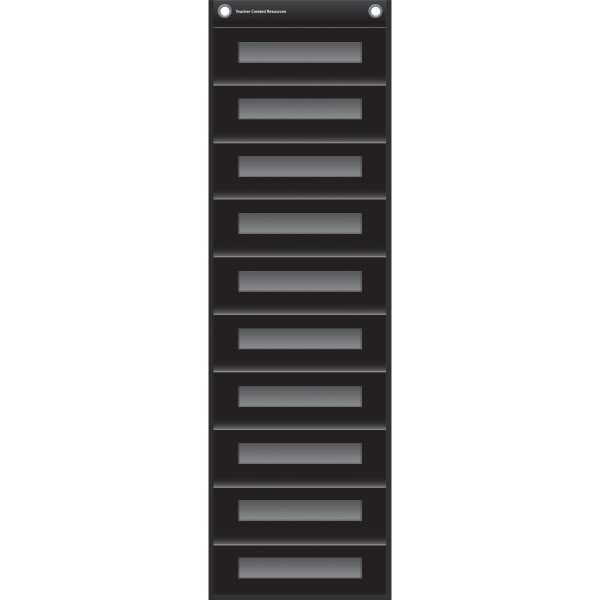Teacher Created Resources File Storage Pocket Chart, 10 Pockets, 14in x 58in, Black