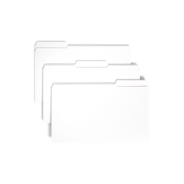 Smead 1/3-Cut 2-Ply Color File Folders, Legal Size, White, Box Of 100