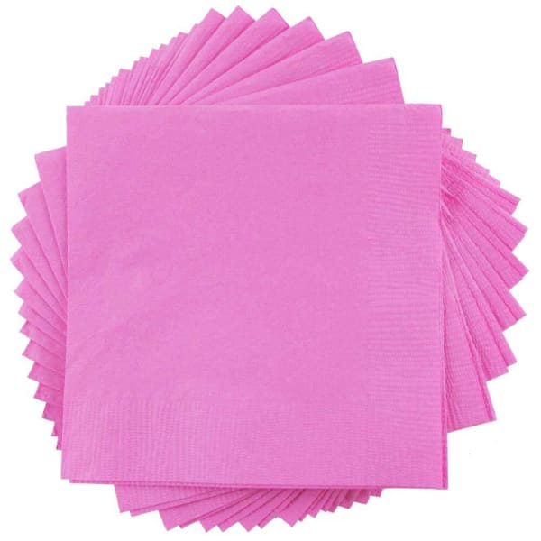 JAM PAPER Medium Lunch Napkins - 6 1/2 x 6 1/2 - Pink - 40/Pack