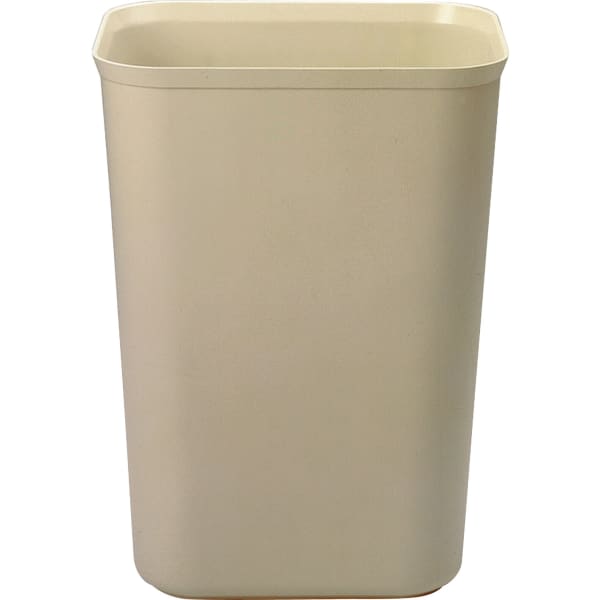 Rubbermaid Fire-Resistant Wastebasket, 10 Gallons, 20in x 15in x 11 1/4in, Beige