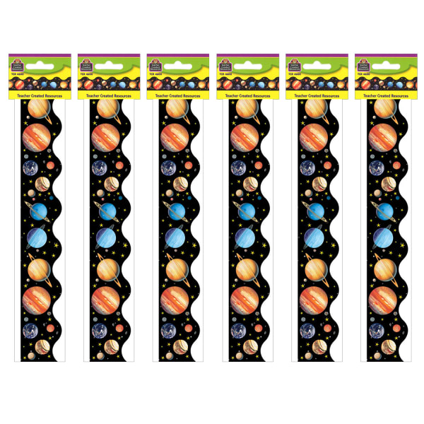 Teacher Created Resources Scalloped Border Trim Packs, 35', Solar System, Set Of 6 Packs