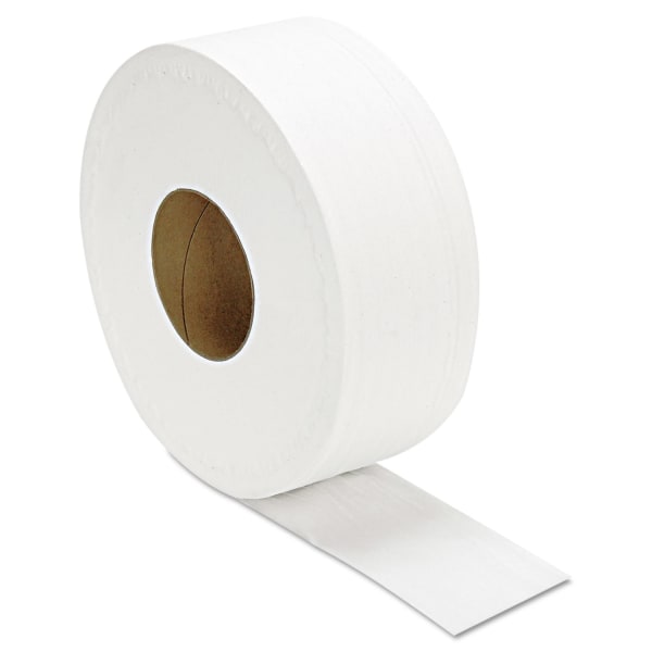 GEN JRT Jumbo Bath Tissue, Septic Safe, 2-Ply, White, 3.3in x 1,000 ft, 12 Rolls/Carton