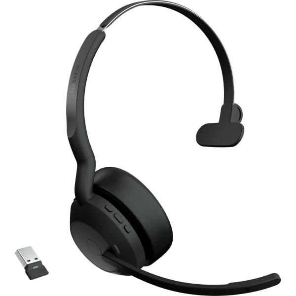 Jabra Evolve2 55 Headset - Mono - Wireless - Bluetooth - 98.4 ft - 20 Hz to 20 kHz - On-ear - Monaural - Supra-aural - MEMS Technology, Noise Cancelling Microphone - Noise Canceling