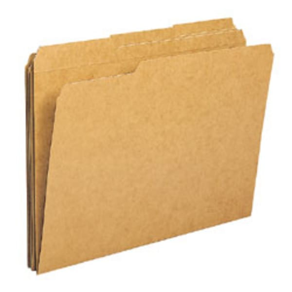 Office Depot Brand File Folders, 1/3 Cut, Legal Size (8-1/2in x 14in), 3/4in Expansion, Kraft, Box Of 100