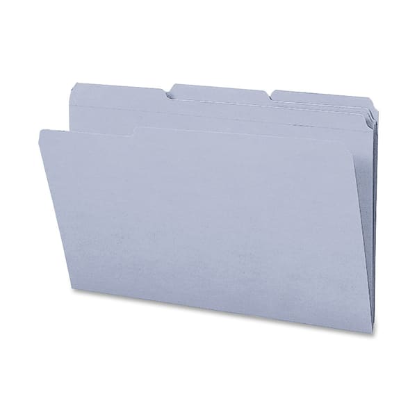 Smead 1/3-Cut 2-Ply Color File Folders, Legal Size, Gray, Box Of 100