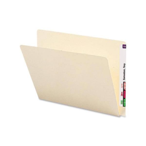 Smead Extended End Tab Folders, 8-1/2in x 11in, Letter Size, Manila, Box Of 100 Folders