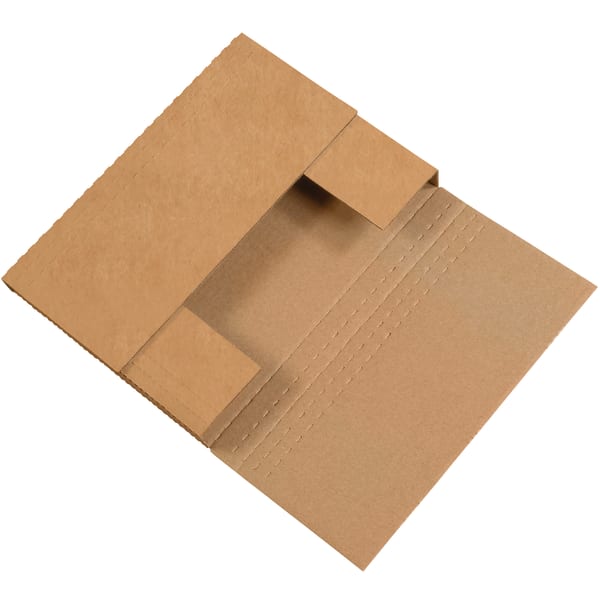 Partners Brand Easy Fold Mailers, 9 1/2in x 6 1/2in x 2in, Kraft, Pack Of 50