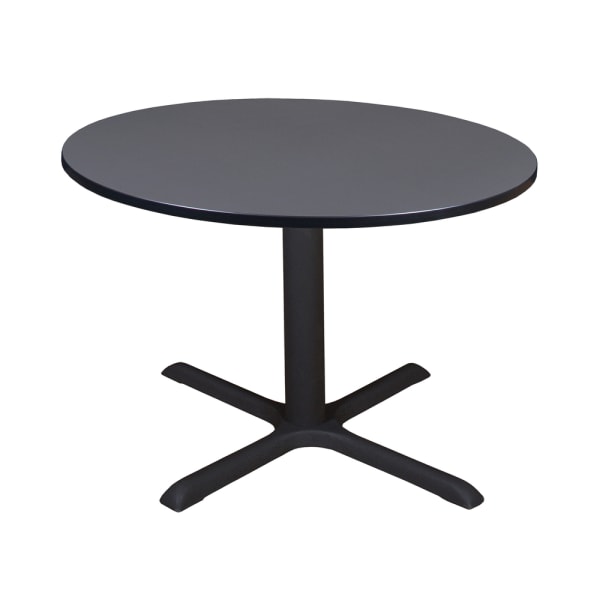 Regency Cain Round X-Base Breakroom Table, 29inH x 48inW x 48inD, Gray