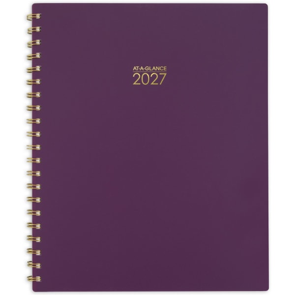 AT-A-GLANCE Harmony 2027 Weekly Monthly Planner, Mulberry, Large, 8 1/2in x 11in