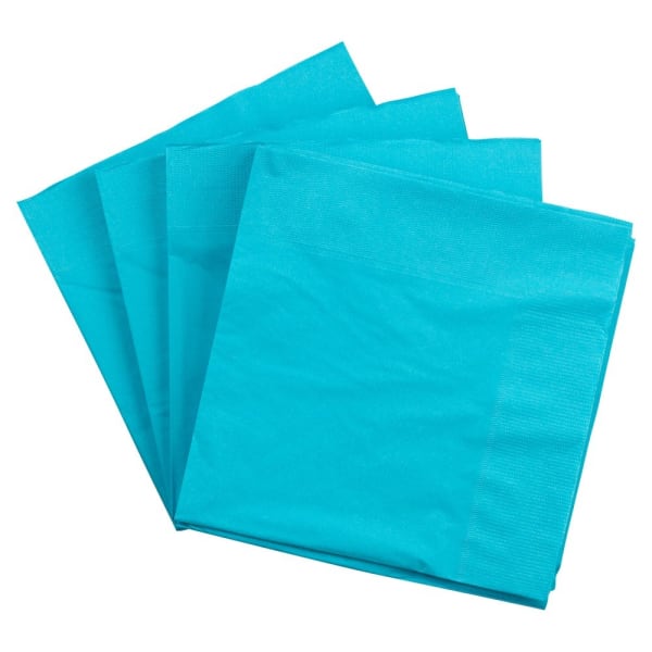 JAM PAPER Medium Lunch Napkins - 6 1/2 x 6 1/2 - Sea Blue - 40/Pack