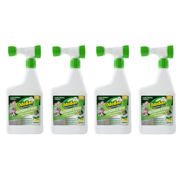 OdoBan Outdoor and Yard Odor Eliminator, Clean Fresh Scent, 32 Oz, Set Of 4 Bottles