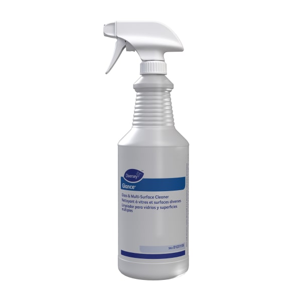 Diversey Screen-Printed Empty Bottle, Glance Glass & Multi-Surface Cleaner, 32 Oz