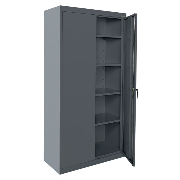 Sandusky Classic Series Medium-Duty Assembled Storage Cabinet, 72inH x 36inW x 24inD, Charcoal