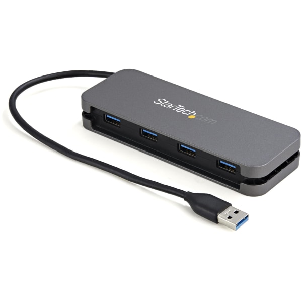 StarTech.com 4 Port USB 3.0 Hub, 4x USB-A, 5Gbps Laptop/Desktop USB Type-A Hub, USB Bus Powered, 11in Long Cable with Cable Management