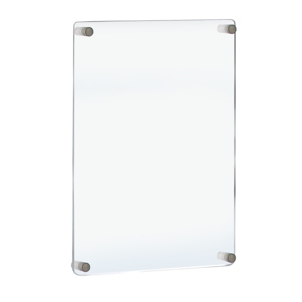 Azar Displays Floating Styrene Vertical/Horizontal Wall Frame, 28inH x 22inW x 1inD, Clear/Silver