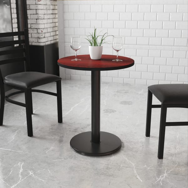 Flash Furniture Round Hospitality Table, 31-3/16inH x 24inW x 24inD, Mahogany
