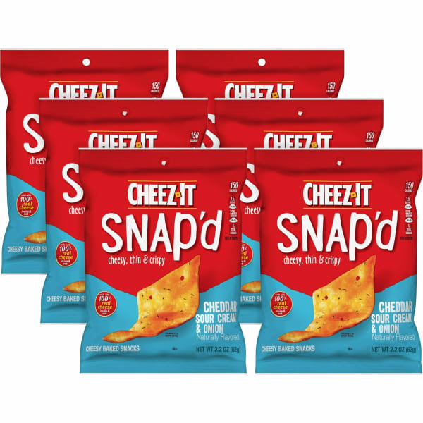 Keebler Snap-d Cheddar Sour Cream & Onion Crackers - 2.20 oz - 6 / Carton