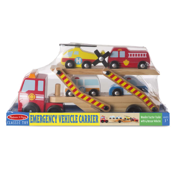 Melissa & Doug Emergency Vehicle Carrier, Multicolor