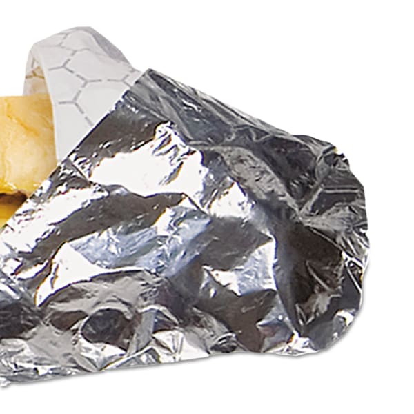 Bagcraft Honeycomb Insulated Wrap, 10-1/2in x 13in, Silver, 500 Wraps Per Pack, Carton Of 4 Packs
