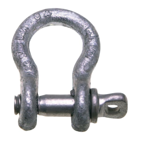 419 3/8in 1T Galvanized Zinc Carbon Anchor Shackle With Screw Pin