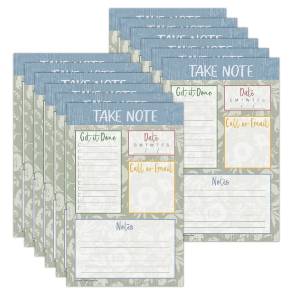 Teacher Created Resources Notepad, 5-1/4in x 8-1/4in, 50 Sheets, Classroom Cottage, Pack Of 12