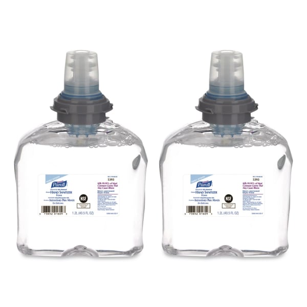 PURELL Advanced Hand Sanitizer E3-Rated Foam, 1,200 mL Refill, Fragrance-Free, 2/Carton