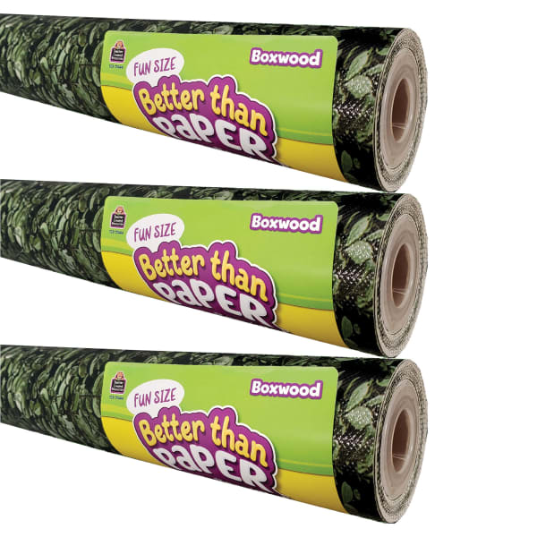Teacher Created Resources Fun-Size Better Than Paper Bulletin Board Rolls, 18in x 12ft, Boxwood, Pack Of 3 Rolls