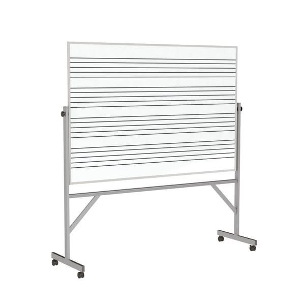 Ghent Reversible Magnetic Dry-Erase Whiteboard, Porcelain, 78-1/4in x 77in, White, Satin Metal Frame