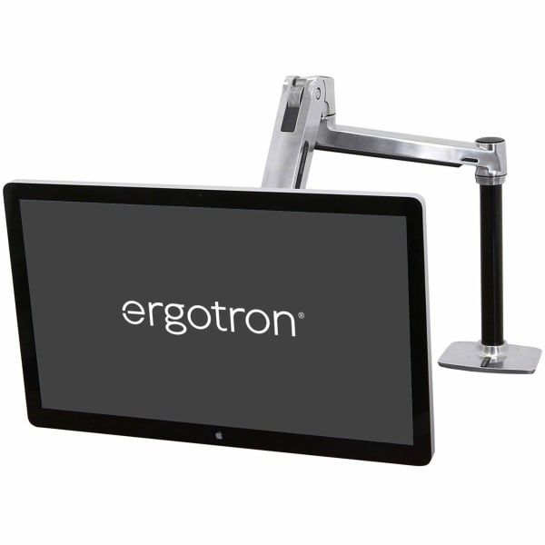 Ergotron Mounting Arm for Flat Panel Display - Polished Aluminum - Height Adjustable - 46in Screen Support - 30 lb Load Capacity - 75 x 75, 100 x 100, 200 x 100, 200 x 200 - VESA Mount Compatible - Aluminum