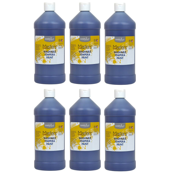 Handy Art Little Masters Washable Tempera Paints, 32 Oz, Violet, Pack Of 6 Paints