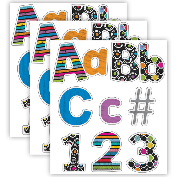 Carson Dellosa Education EZ Letters Combo Pack, Colorful Chalkboard, 219 Pieces Per Pack, Set Of 3 Packs