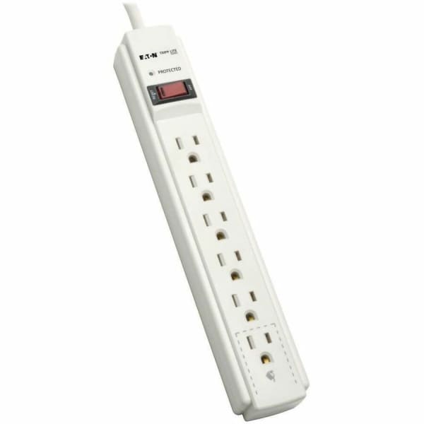 Tripp Lite Protect It! 6-Outlet Surge Protector 6 ft. Cord 790 Joules Diagnostic LED Light Gray Housing - 6 x NEMA 5-15R - 1800 VA - 790 J - 120 V AC Input - 120 V AC Output
