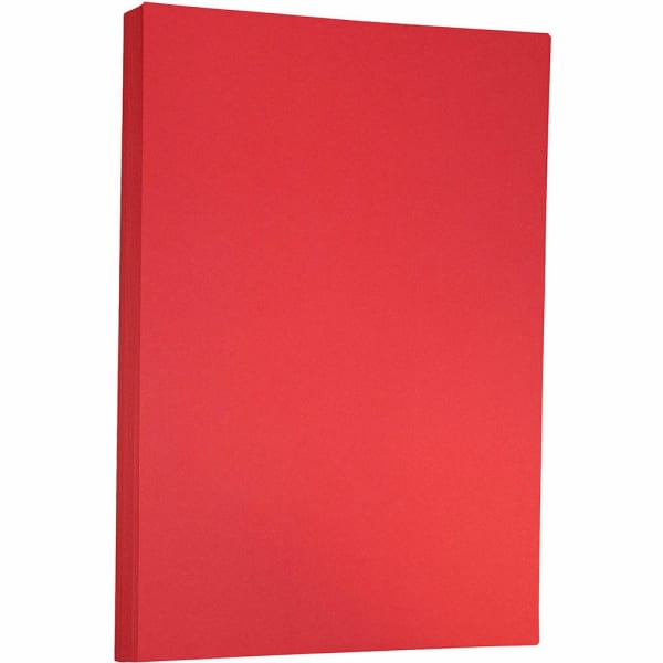 JAM Paper Ledger Matte Paper, Ruby Red, Ledger (11in x 17in), 100 Sheets Per Pack, 24 Lb, 30% Recycled
