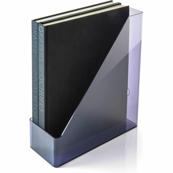 Officemate 21510 Vertical Literature File Magazine Holder, Recycled, Gray - Vertical - 12.2in Height x 10.3in Width x 4.3in Depth - Plastic - Translucent Gray - Sturdy, Durable, Reusable - 1 Each