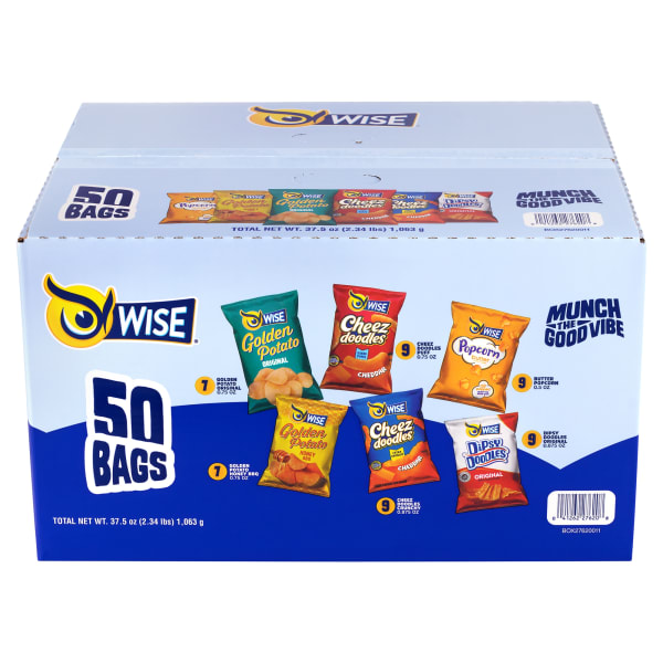 Wise Foods Grab & Snack Variety Pack, Pack Of 50 Bags