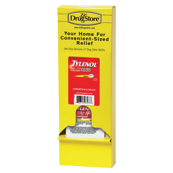 Lil Drugstore Single-dose Tylenol Extra Strength Capsules, Refill Box Of 30