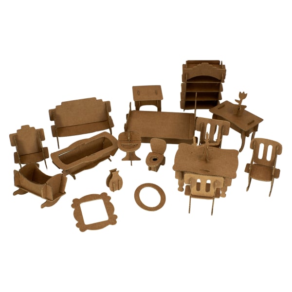 Roylco Doll House Furniture to Decorate, 18 Furniture Pieces