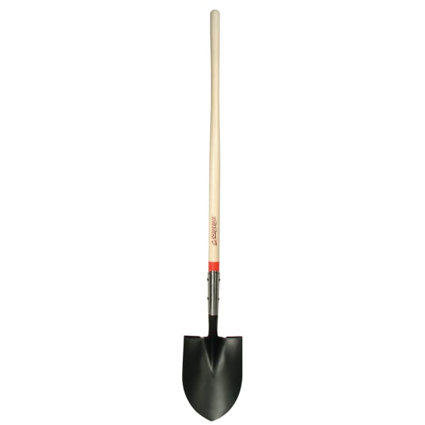 Round Point Shovel with Closed-back and Dual Rivet, 8-3/4in Width Blade