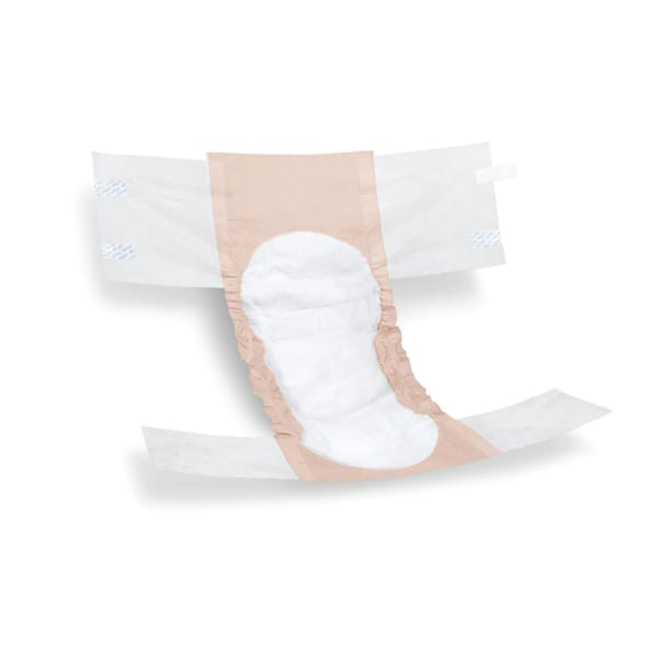 FitRight Extra Disposable Briefs, Small, Peach/White, 20 Briefs Per Bag, Case Of 4 Bags