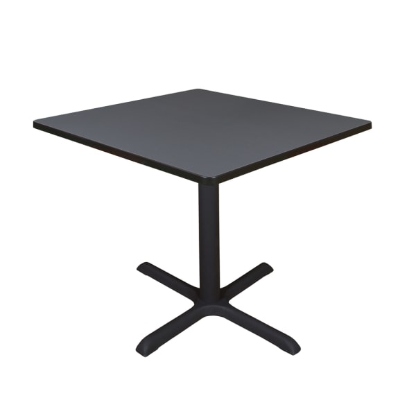 Regency Cain Square X-Base Breakroom Table, 29inH x 36inW x 36inD, Gray/Black