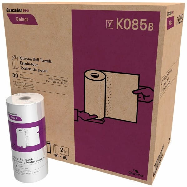 Cascades PRO Select Kitchen Roll Towels - 2 Ply - 30 Rolls Per Container - 30 / Box