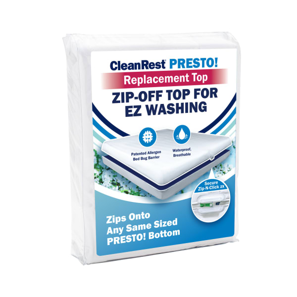 CleanRest Presto! Replacement Tops, Queen, 80inL x 60inW x 18inD, White, Case Of 10 Tops