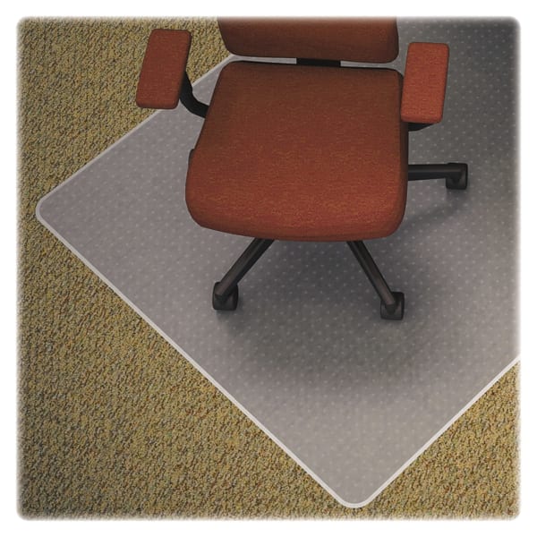 Lorell Rolled Low-Medium Pile Studded Chair Mat, 36in x 48in, Standard Lip