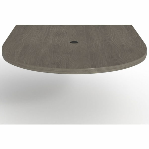 Lorell Prominence 2.0 Half-Racetrack Conference Tabletop - Band Edge - Material: Particleboard - Finish: Laminate, Gray Elm