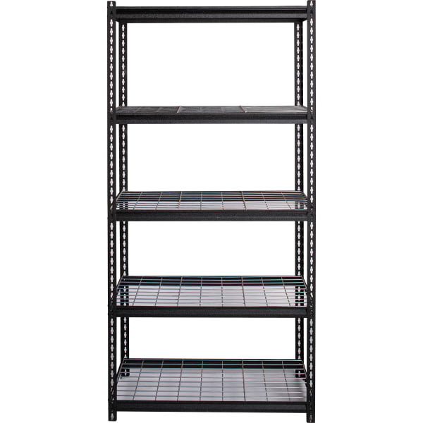 Lorell Wire Deck Shelving, 72inH x 36inW x 18inD, Recycled, Black, Steel, 1Each