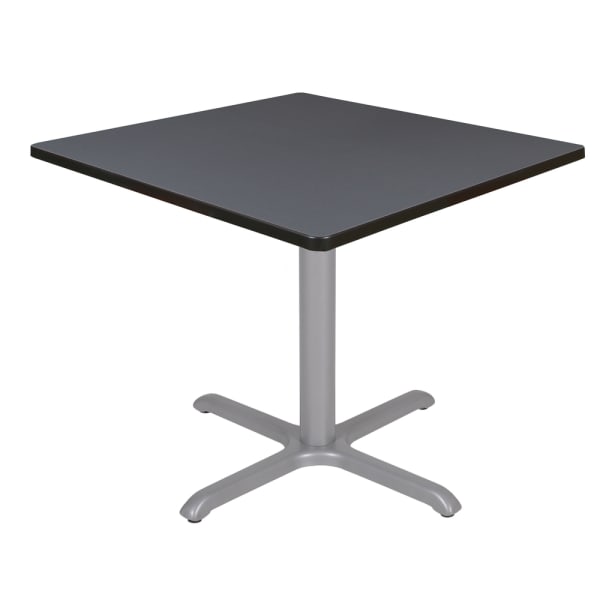 Regency Cain Square X-Base Breakroom Table, 29inH x 36inW x 36inD, Gray/Gray