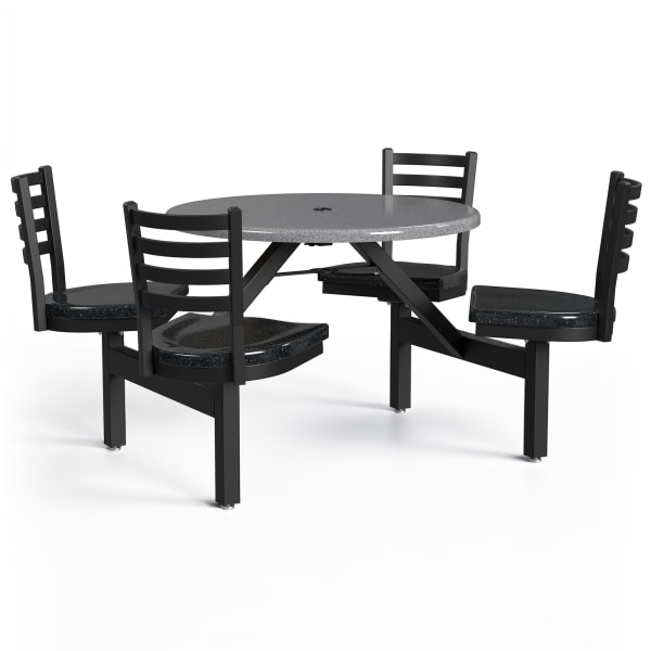 Palmer Hamilton Covey Outdoor Cluster Table With 4 Seats, 29in x 54in, Steel Gray/Obsidian