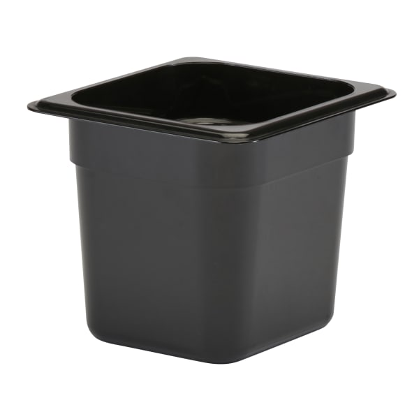 Cambro Camwear GN 1/6 Size 6in Food Pans, 6inH x 6-3/8inW x 7inD, Black, Set Of 6 Pans